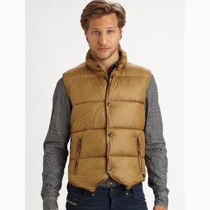 Diesel Warwick brown tan puffer vest